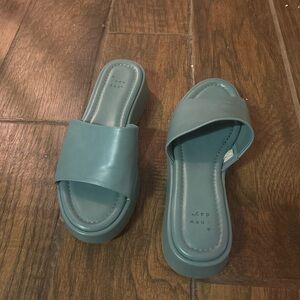 A New Day Women's Teal Slide Sandals